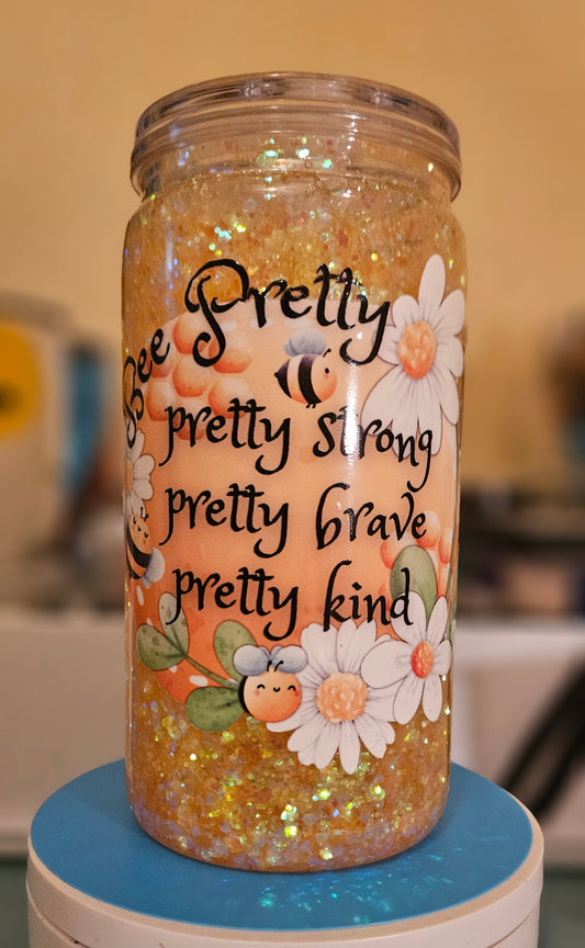 16oz Snowglobe--Bee Pretty