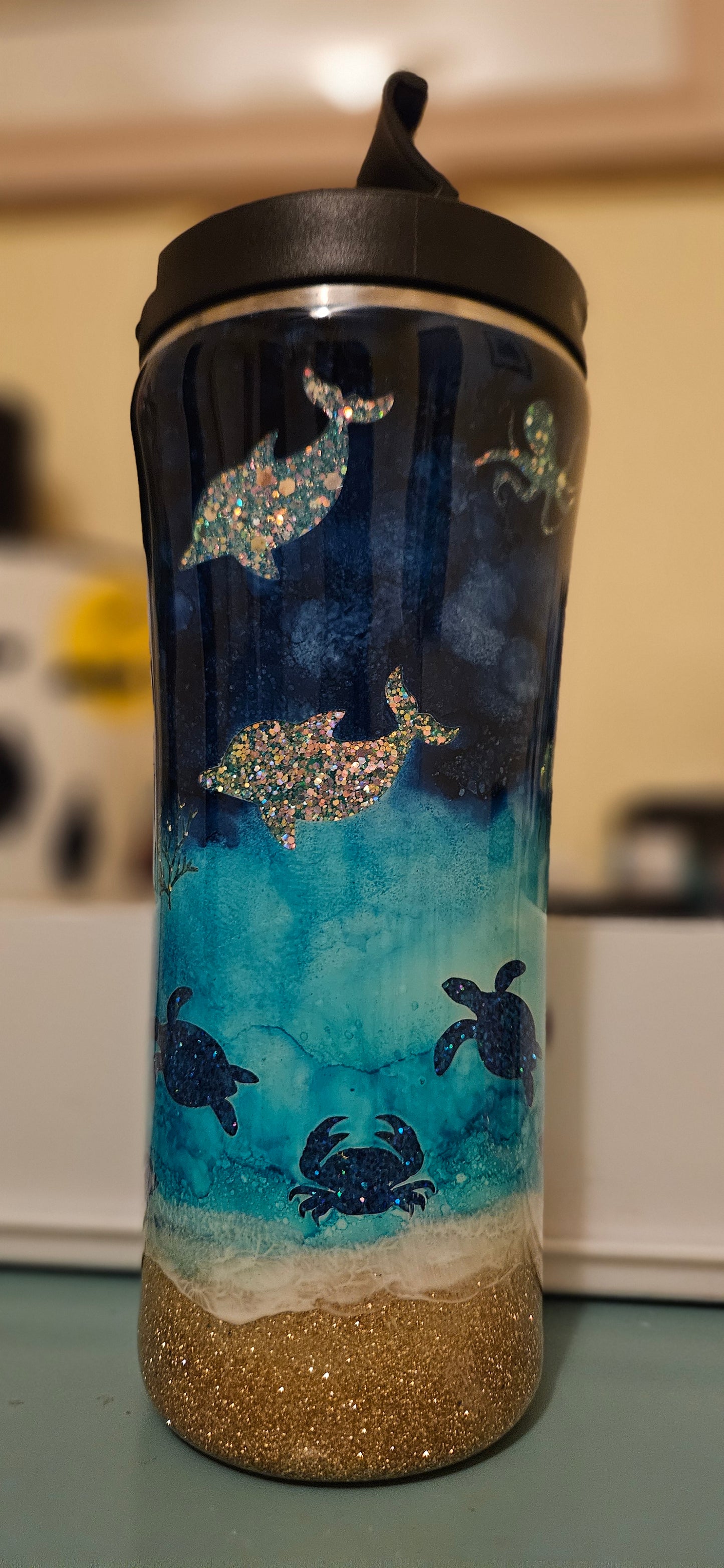 16oz Slim Travel Mug - Sealife