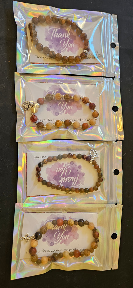 Wooden bead bracelets