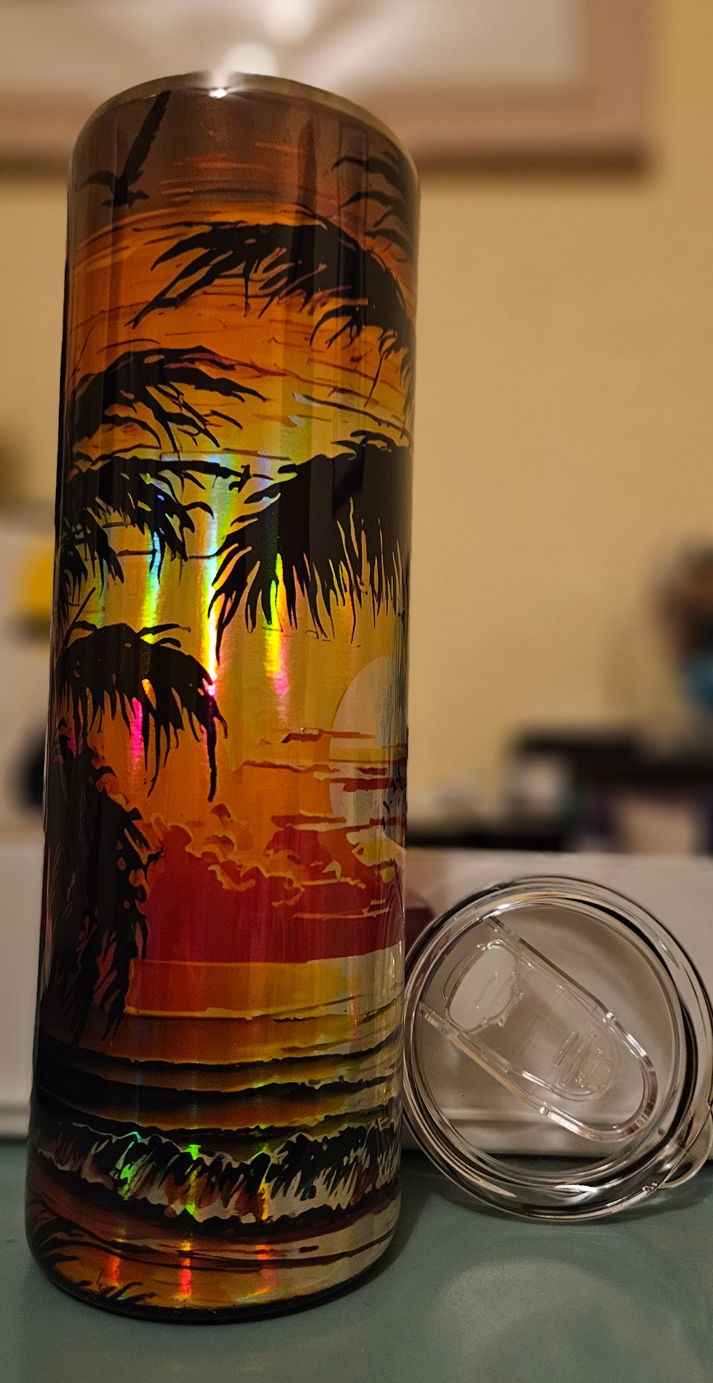 30oz Skinny Tumbler-Holographic Sunset